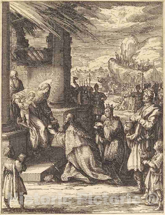 Art Print : Jacques Callot, The Adoration of The Magi, c.1626 - Vintage Wall Art