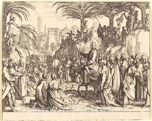 Art Print : Jacques Callot, The Entry into Jerusalem, 1635 - Vintage Wall Art