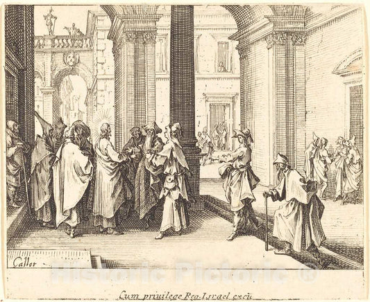Art Print : Jacques Callot, Caesar's Coin, 1635 - Vintage Wall Art