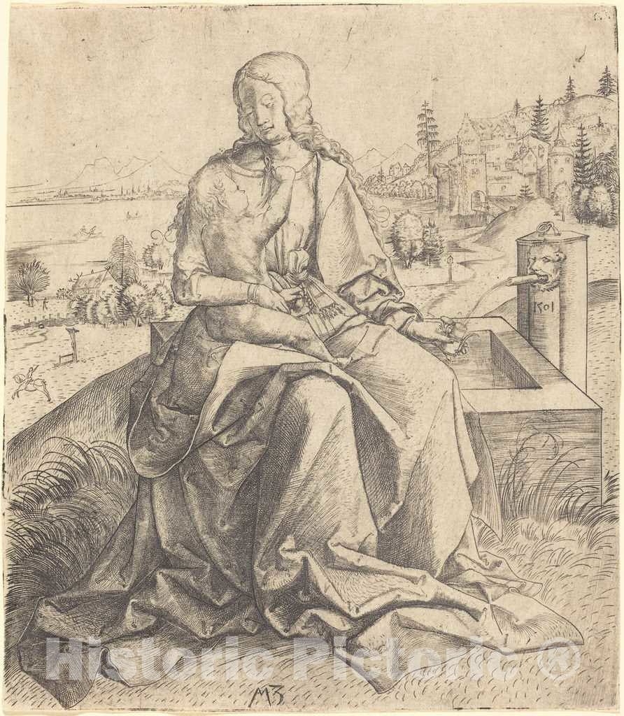 Art Print : Madonna and Child at a Fountain, 1501 - Vintage Wall Art