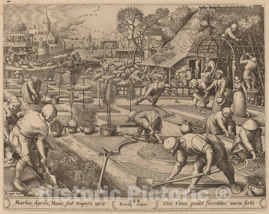 Art Print : Heyden After Bruegel, Spring, 1570 - Vintage Wall Art
