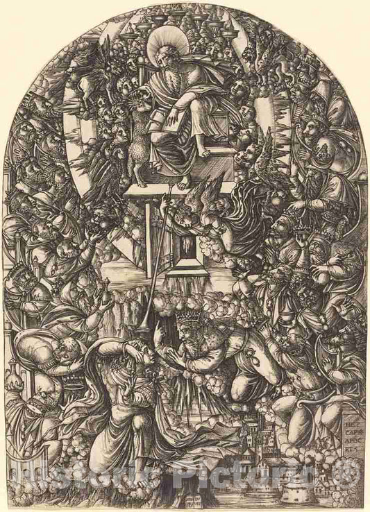 Art Print : Jean Duvet, Saint John Summoned to Heaven, c.1551 - Vintage Wall Art
