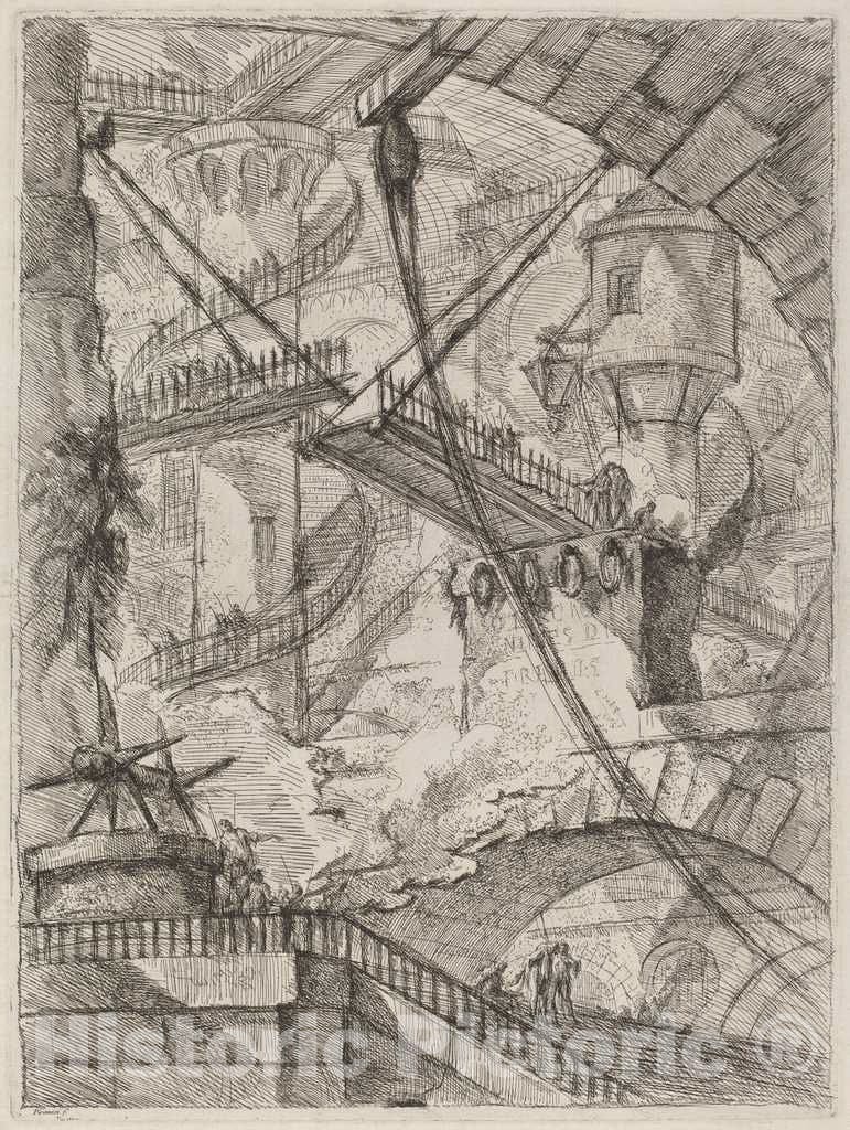 Art Print : Giovanni Battista Piranesi, The Drawbridge, c.1754 - Vintage Wall Art