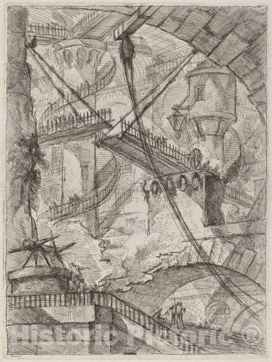 Art Print : Giovanni Battista Piranesi, The Drawbridge, c.1754 - Vintage Wall Art