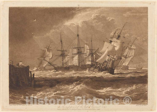 Art Print : Turner and Turner, Ships in a Breeze, 1808 - Vintage Wall Art