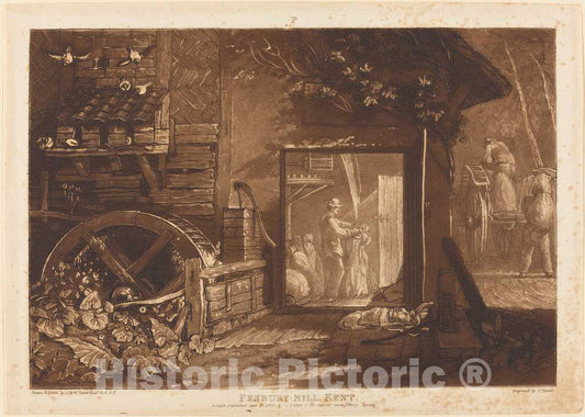 Art Print : Turner and Turner, Pembury Mill, Kent, 1808 - Vintage Wall Art