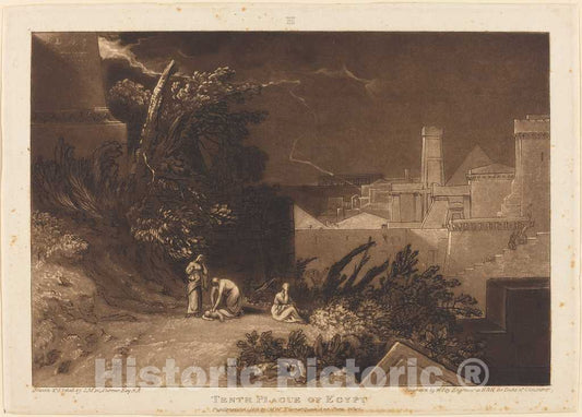 Art Print : Turner and Say, Tenth Plague of Egypt, 1816 - Vintage Wall Art