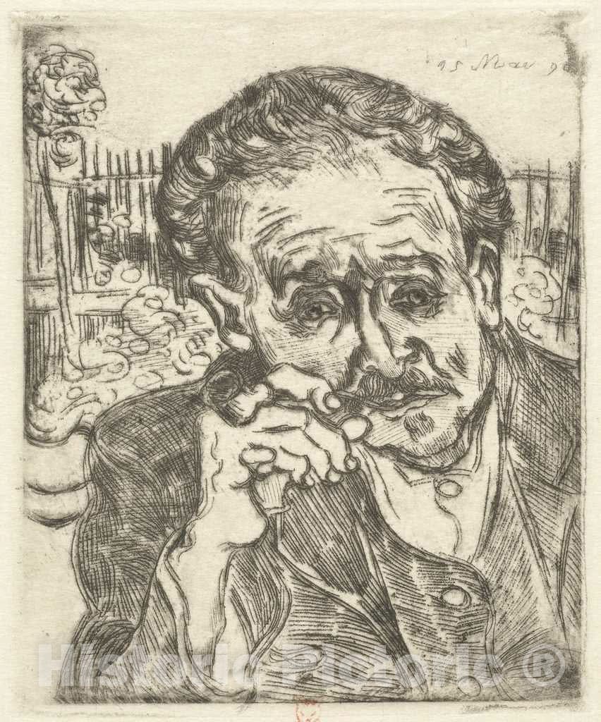 Art Print : Vincent Van Gogh, Dr. Gachet (Man with a Pipe), 1890 - Vintage Wall Art