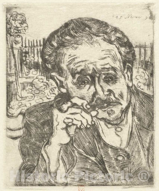 Art Print : Vincent Van Gogh, Dr. Gachet (Man with a Pipe), 1890 - Vintage Wall Art