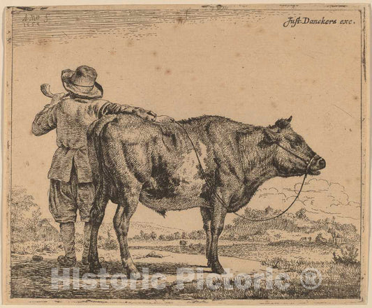 Art Print : Adriaen Van de Velde, Young Herdsman with a Bull, 1659 - Vintage Wall Art