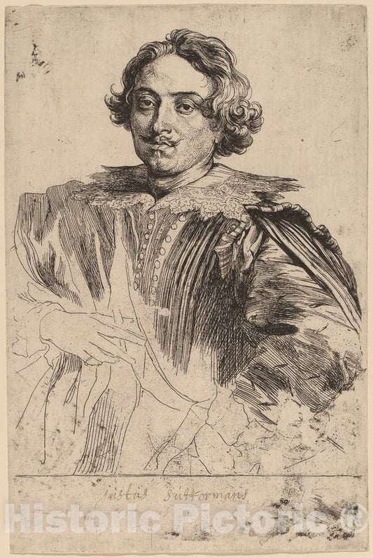 Art Print : Sir Anthony Van Dyck, Justus Suttermans, c.1634 - Vintage Wall Art