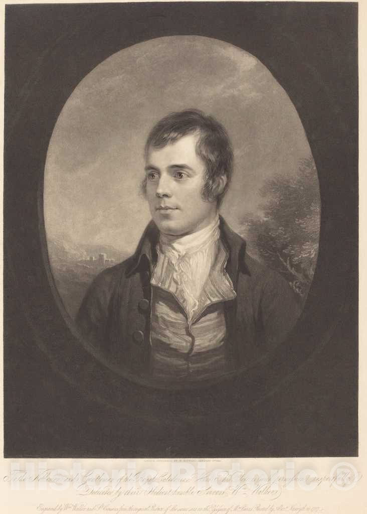 Art Print : Walker and Cousins After Nasmyth, Robert Burns, 1842 - Vintage Wall Art