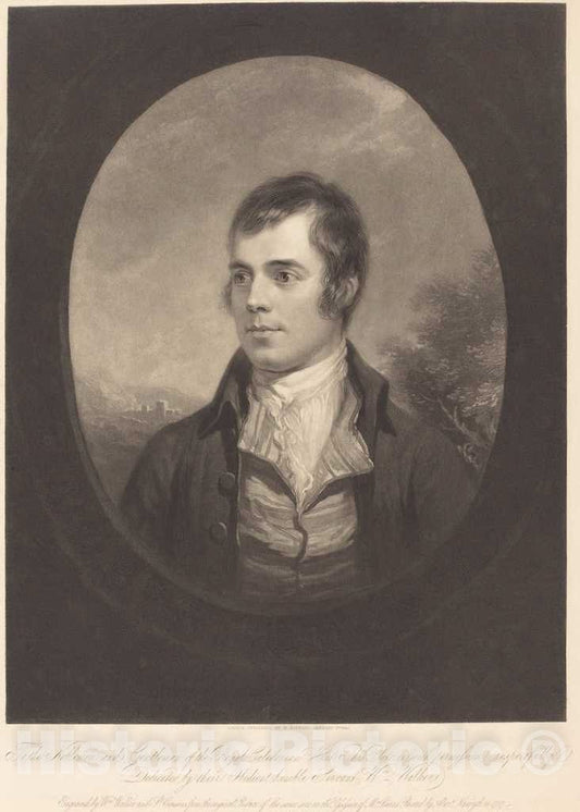 Art Print : Walker and Cousins After Nasmyth, Robert Burns, 1842 - Vintage Wall Art