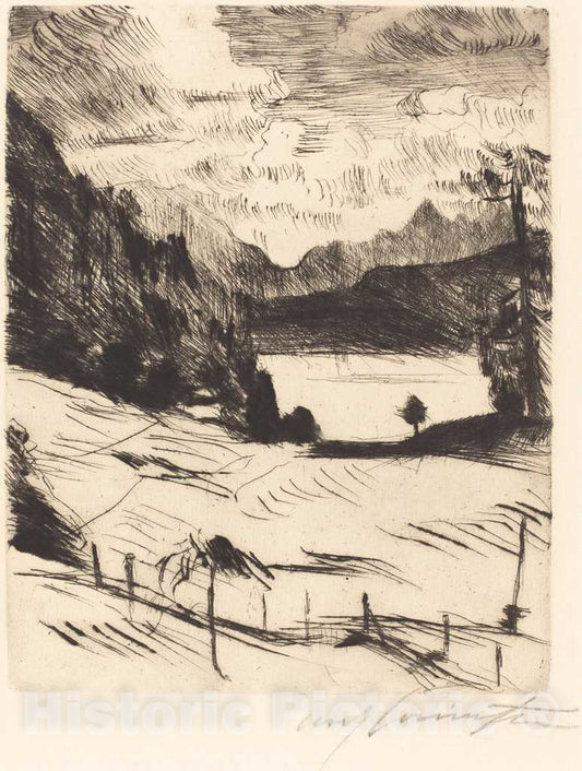 Art Print : Lovis Corinth, On The Walchen Sea (Am Walchensee), 1920 - Vintage Wall Art