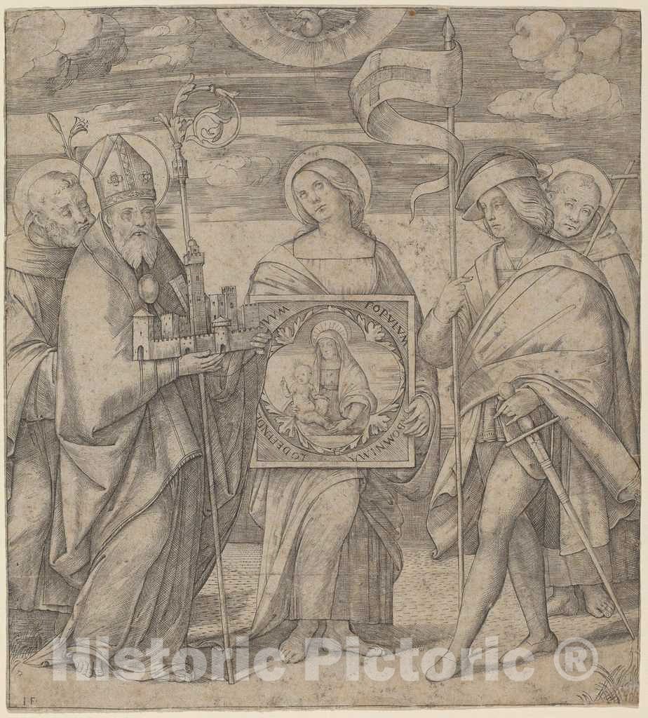 Art Print : Jacopo Francia, Patron Saints of Bologna, c.1518 - Vintage Wall Art