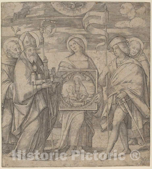Art Print : Jacopo Francia, Patron Saints of Bologna, c.1518 - Vintage Wall Art