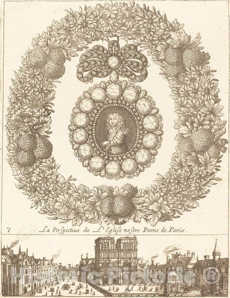 Art Print : FranÃ§ois Le Febvre, La Perspective de l'englise Nostre Dame de Paris, 1665 - Vintage Wall Art