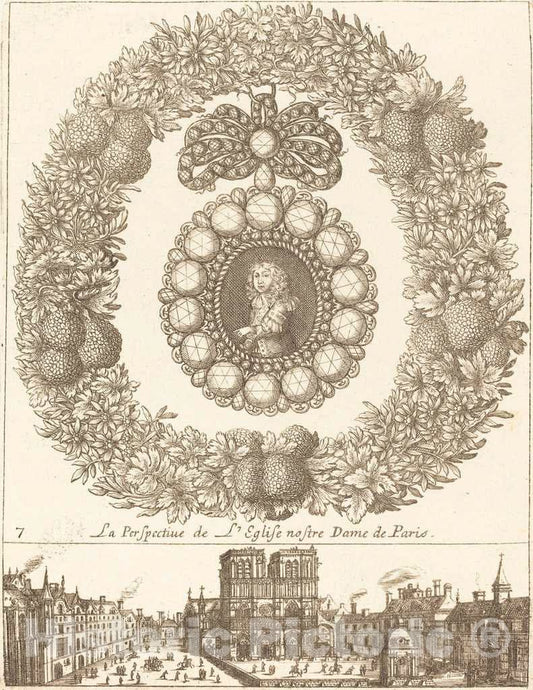 Art Print : FranÃ§ois Le Febvre, La Perspective de l'englise Nostre Dame de Paris, 1665 - Vintage Wall Art