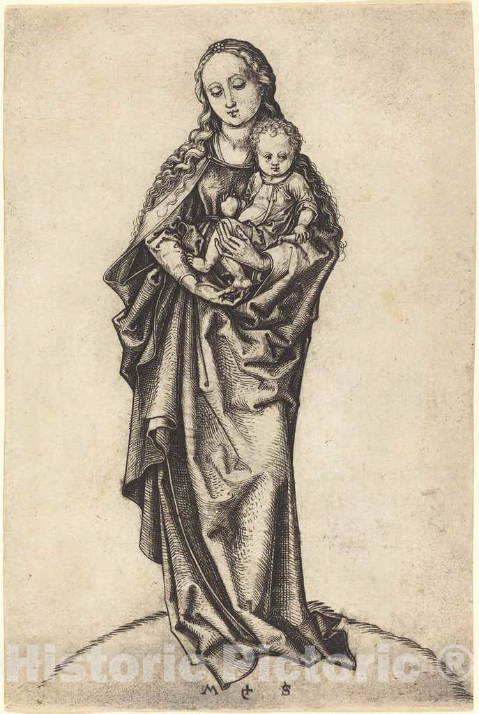 Art Print : Martin Schongauer, Virgin and Child with The Apple, c.1473 - Vintage Wall Art