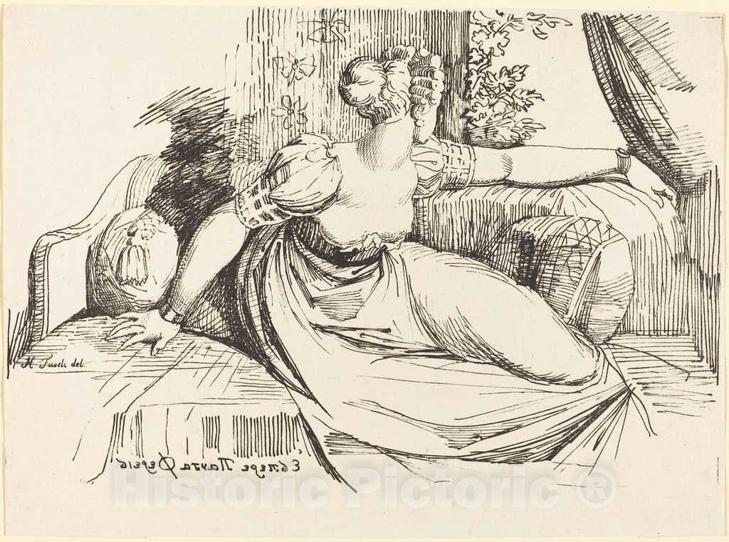 Art Print : Henry Fuseli, A Woman Sitting by The Window, 1802 - Vintage Wall Art