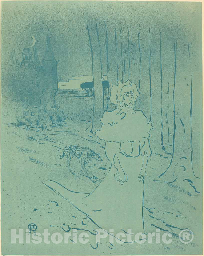 Art Print : Henri de Toulouse-Lautrec, The Manor Lady or The Omen (La Chatelaine ou le Tocsin), 1895 - Vintage Wall Art