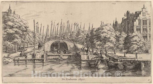 Art Print : Reinier Nooms, Eenhoorns Sluis (De Eenhoorns Sluys) - Vintage Wall Art