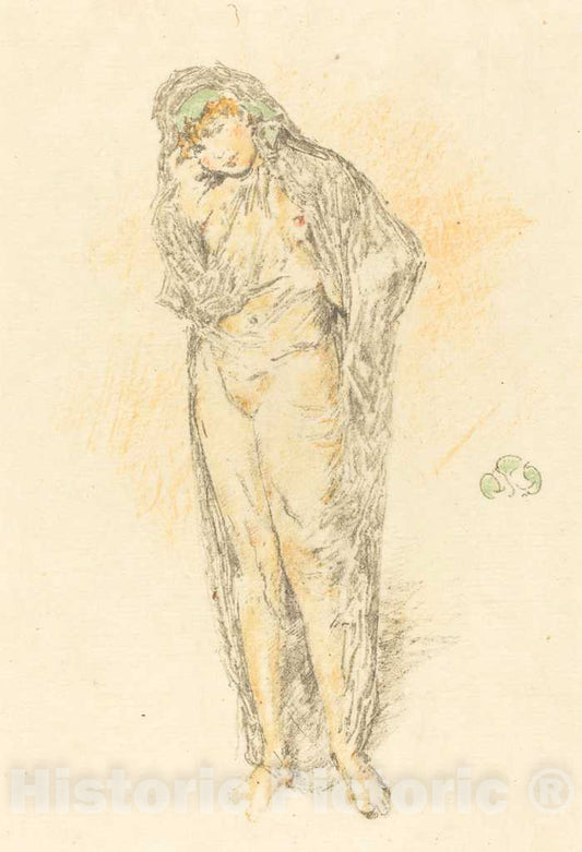 Art Print : James McNeill Whistler, Draped Figure, Standing, 1891 - Vintage Wall Art