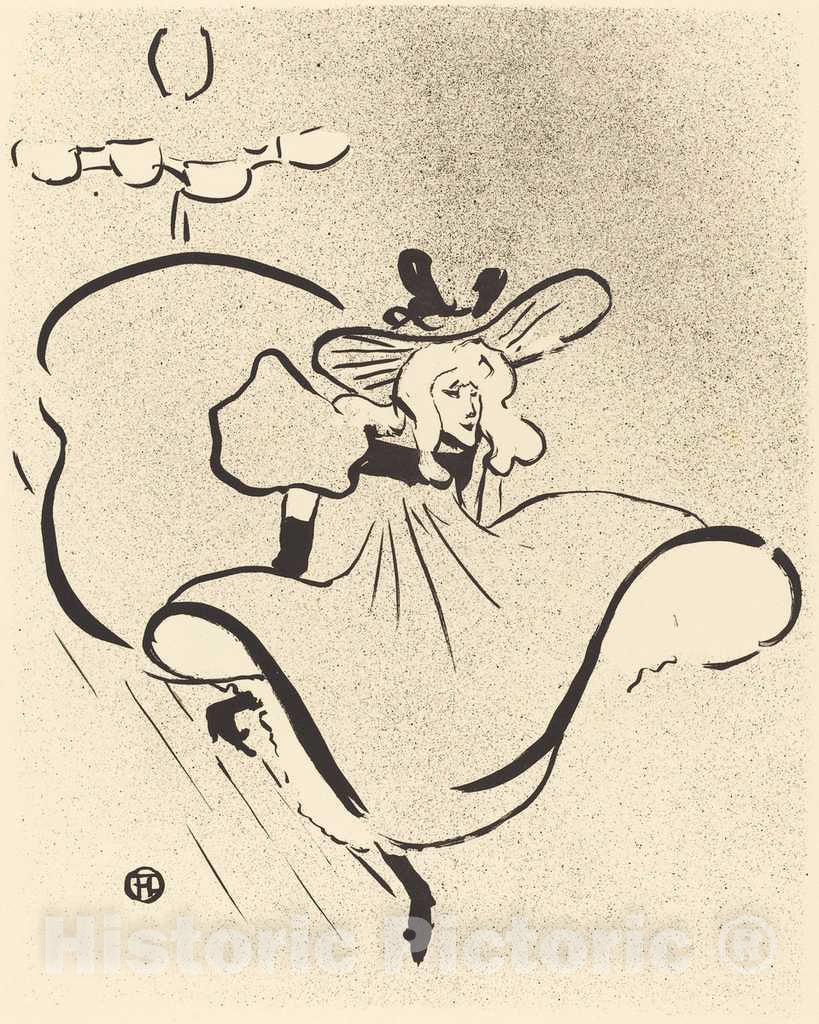 Art Print : Henri de Toulouse-Lautrec, Jane Avril, 1893 - Vintage Wall Art