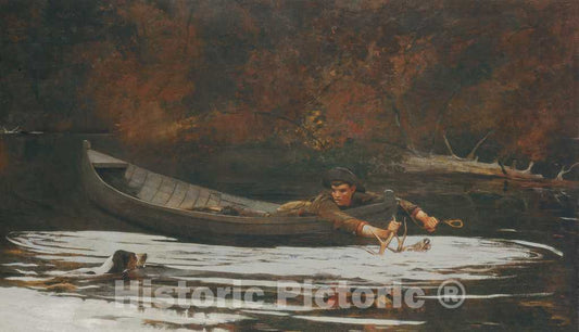 Art Print : Winslow Homer, Hound and Hunter, 1892 - Vintage Wall Art