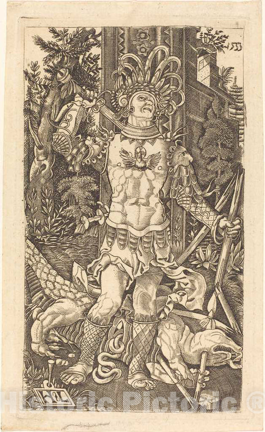 Art Print : Saint George Standing, 1533 - Vintage Wall Art
