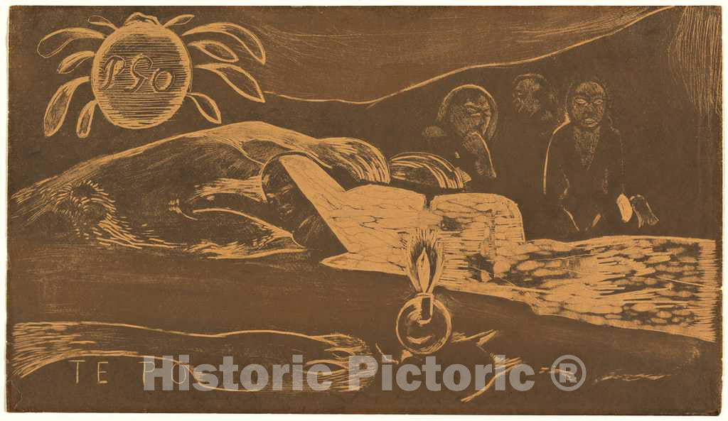Art Print : Paul Gauguin, Te Po (The Long Night), c.1895 - Vintage Wall Art