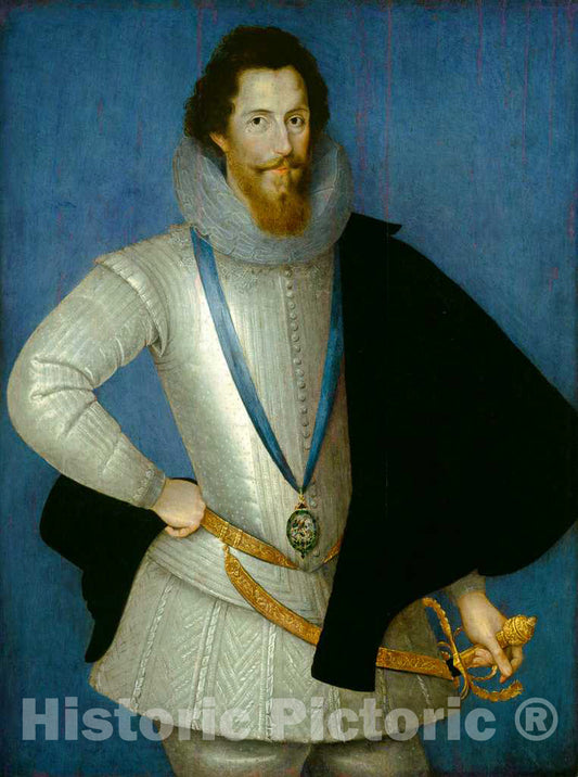 Art Print : Marcus Gheeraerts, Robert Devereux, 2nd Earl of Essex, c.1599 - Vintage Wall Art