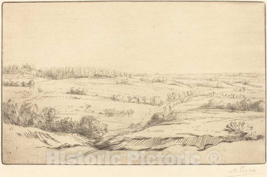 Art Print : Alphonse Legros, Plain (La Plaine) - Vintage Wall Art