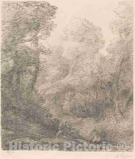 Art Print : Alphonse Legros, Landscape: Morning Mist (Paysage: Brumes du Matin) - Vintage Wall Art