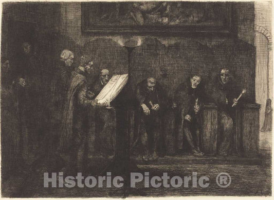 Art Print : Alphonse Legros, Spanish Singers (Les chantres espagnols), 1865 - Vintage Wall Art