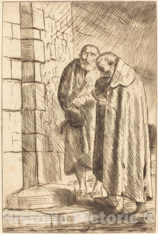 Art Print : Alphonse Legros, Saint Peter and Saint Paul in The Door of M. Richard (St. Pierre et St. Paul a la Porte de M. Richard - Vintage Wall Art