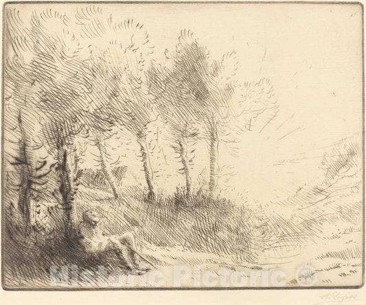 Art Print : Alphonse Legros, Landscape (Paysage) - Vintage Wall Art
