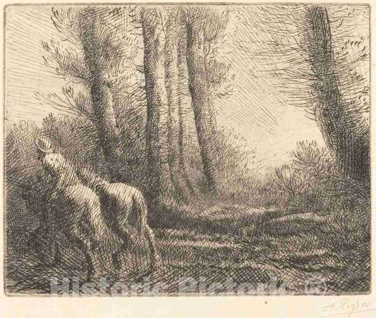 Art Print : Alphonse Legros, Return from The Plowing (Le Retour de labourage) - Vintage Wall Art
