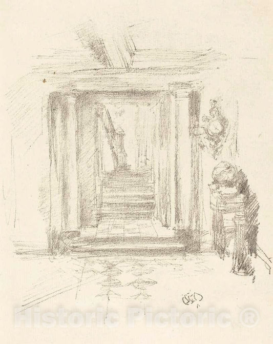 Art Print : James McNeill Whistler, Staircase, 1891 - Vintage Wall Art