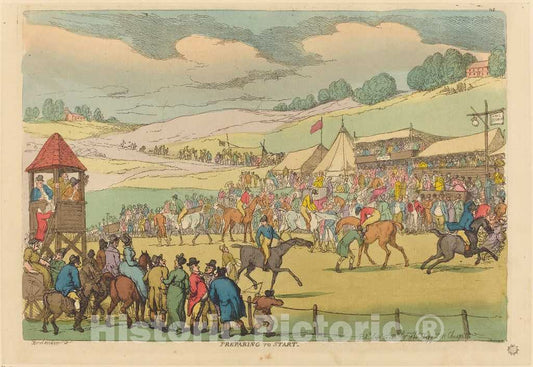 Art Print : Rowlandson, Preparing to Start, 1811 - Vintage Wall Art