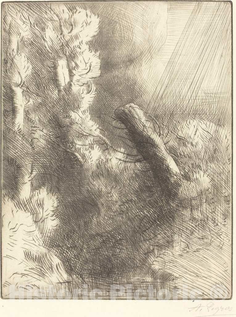 Art Print : Alphonse Legros, Memories of Fountainebleau in The Rain (Souvenir de Fountainebleau (Effet de pluie)) - Vintage Wall Art