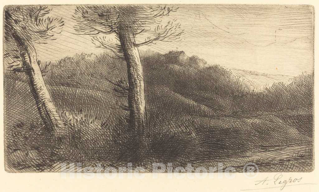 Art Print : Alphonse Legros, Sunset (Coucher du Soleil) - Vintage Wall Art