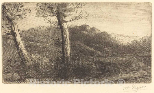Art Print : Alphonse Legros, Sunset (Coucher du Soleil) - Vintage Wall Art