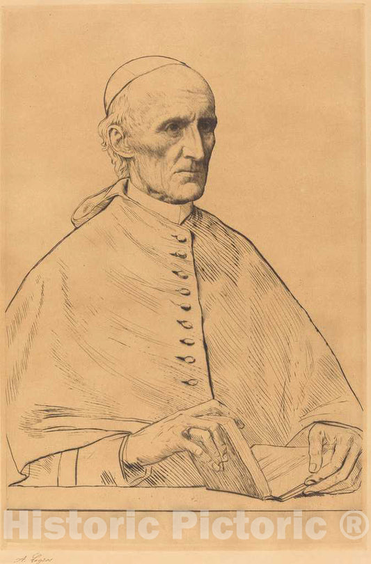 Art Print : Alphonse Legros, His Eminence Cardinal Manning, 1st Plate - Vintage Wall Art