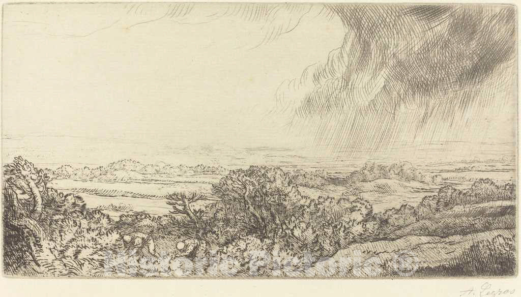 Art Print : Alphonse Legros, Mushroom Gatherers (Les ramasseurs de champignons) - Vintage Wall Art
