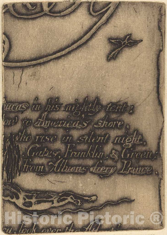 Art Print : William Blake, Restrike from Fragment of Cancelled Plate Fora Prophecy, 1793 - Vintage Wall Art