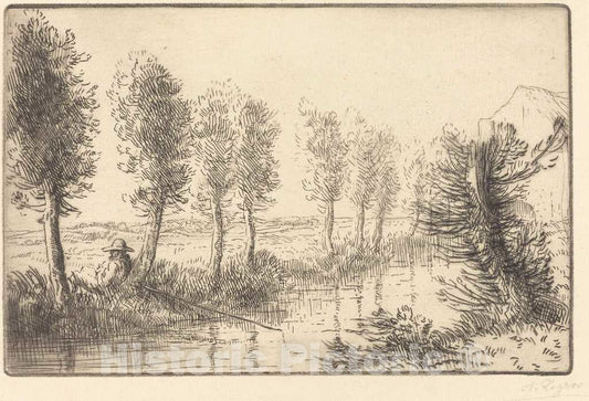 Art Print : Alphonse Legros, Near The Mill (Pres du Moulin) - Vintage Wall Art