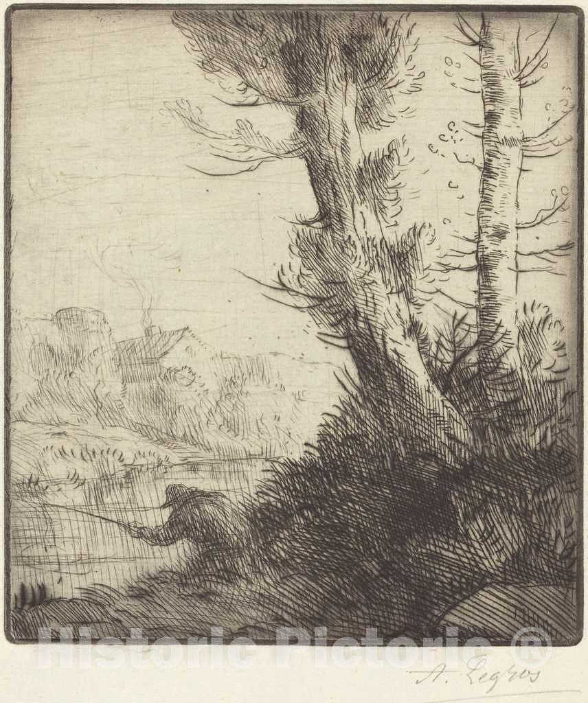 Art Print : Alphonse Legros, Banks of The Oise (Bord de l'Oise) - Vintage Wall Art