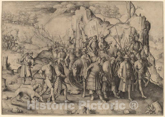 Art Print : Lucas Van Leyden, The Conversion of Saint Paul, 1509 - Vintage Wall Art
