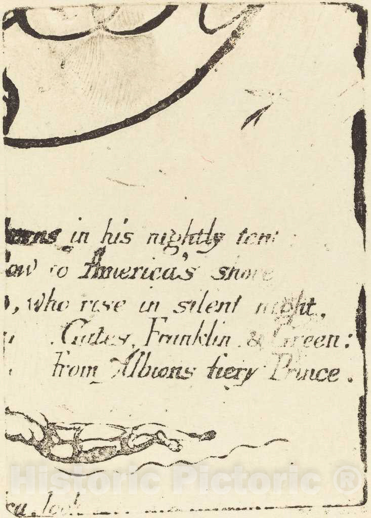 Art Print : William Blake, Restrike from Fragment of Cancelled Plate Fora Prophecy, 1793 - Vintage Wall Art
